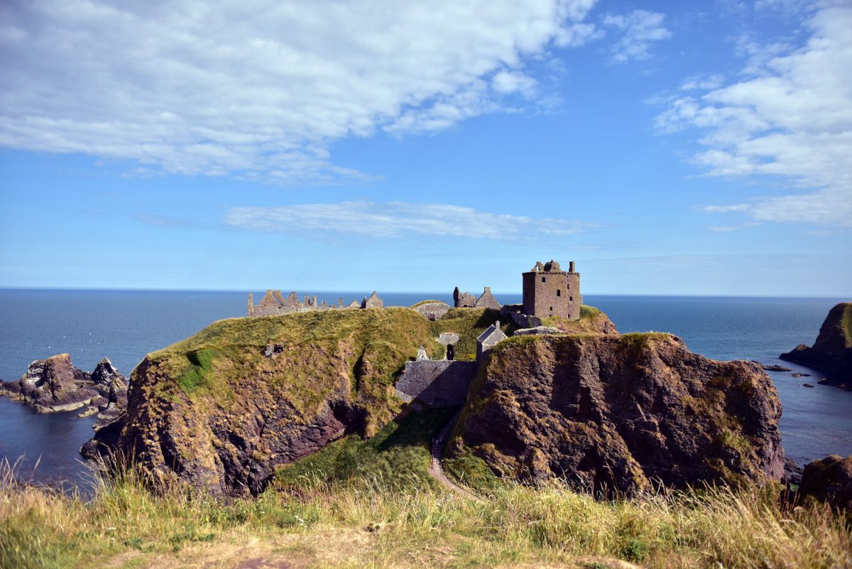 Dunnottar Castle on its sea-cliff headland near Stonehaven