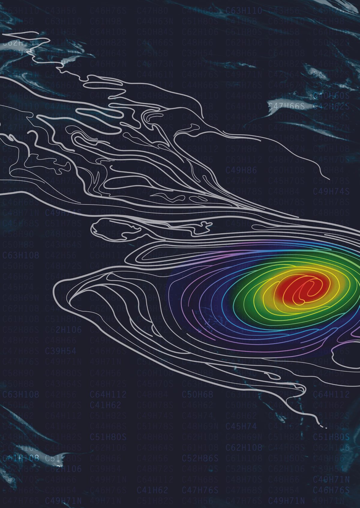 Flow simulation with contour lines